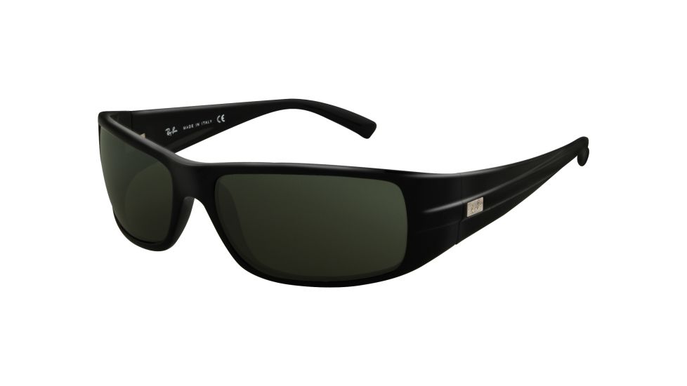 Ray-Ban RB 4057 Sunglasses, Black Frame / Crystal Green Lenses, 601-6116