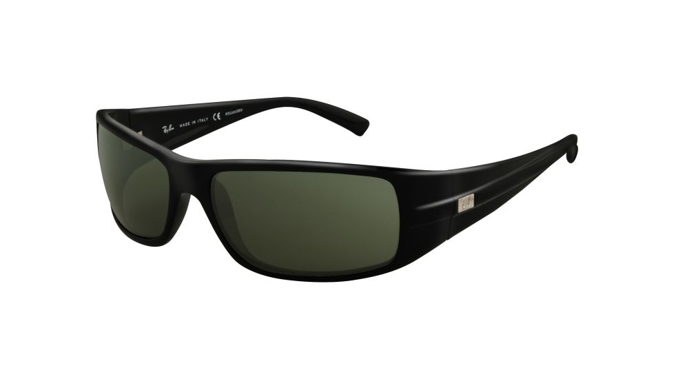 Ray-Ban RB 4057 Sunglasses, Black Frame / Crystal Green Polarized Lenses, 601-58-6116
