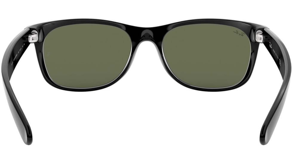 Ray-Ban RB2132 New Wayfarer Sunglasses, 52mm, Black Frame, Green Crystal Lens, 901-5218