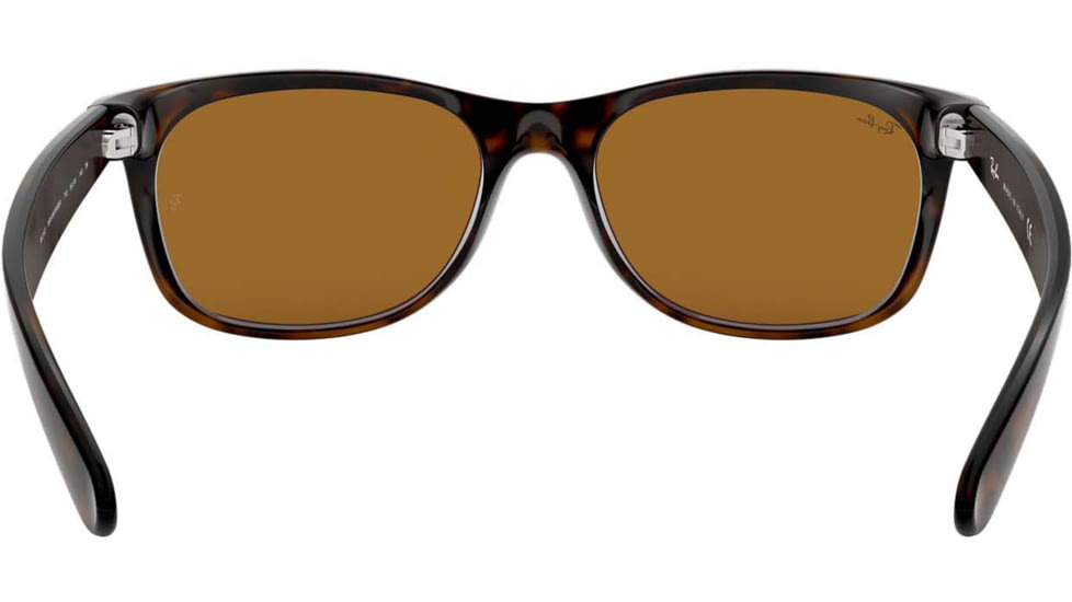 Ray-Ban RB2132 New Wayfarer Sunglasses, 55mm, Shiny Avana Frame, Brown Crystal Lens, 710-5518
