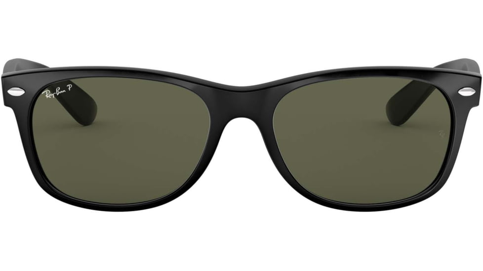 Ray-Ban RB2132 New Wayfarer Sunglasses, 55mm, Black Frame, Crystal Green Lens, Polarized 901-58-5518