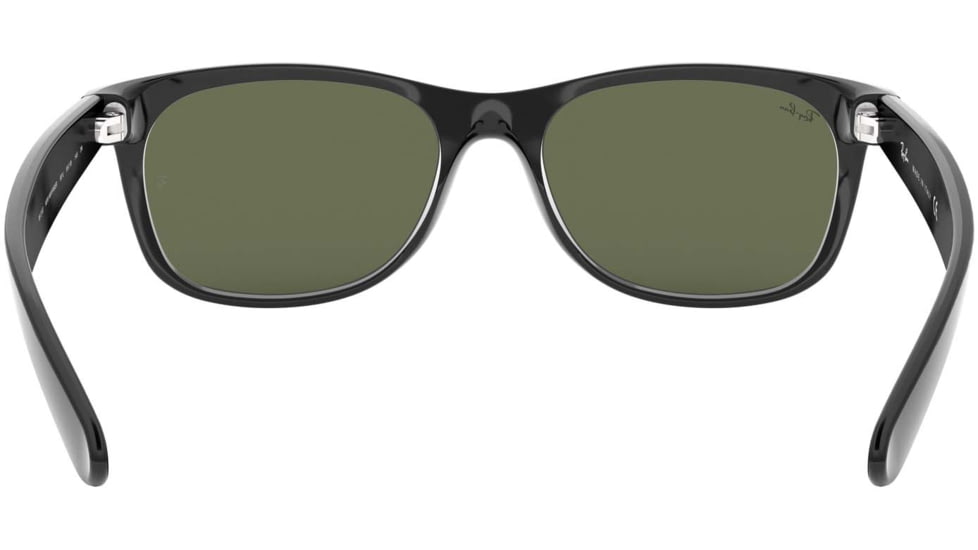 Ray-Ban RB2132 New Wayfarer Sunglasses, 55mm, Black Frame, Green Crystal Lens, 901L-5518