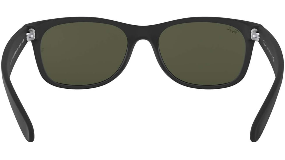 Ray-Ban RB2132 New Wayfarer Sunglasses, 55mm, Black Rubber Frame, Crystal Green Lens, 622-5518