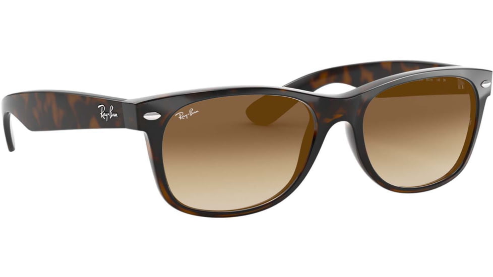 Ray-Ban RB2132 New Wayfarer Sunglasses, 55mm, Shiny Avana Frm, Brown Gradient Crystal Lens, 710-51-5518