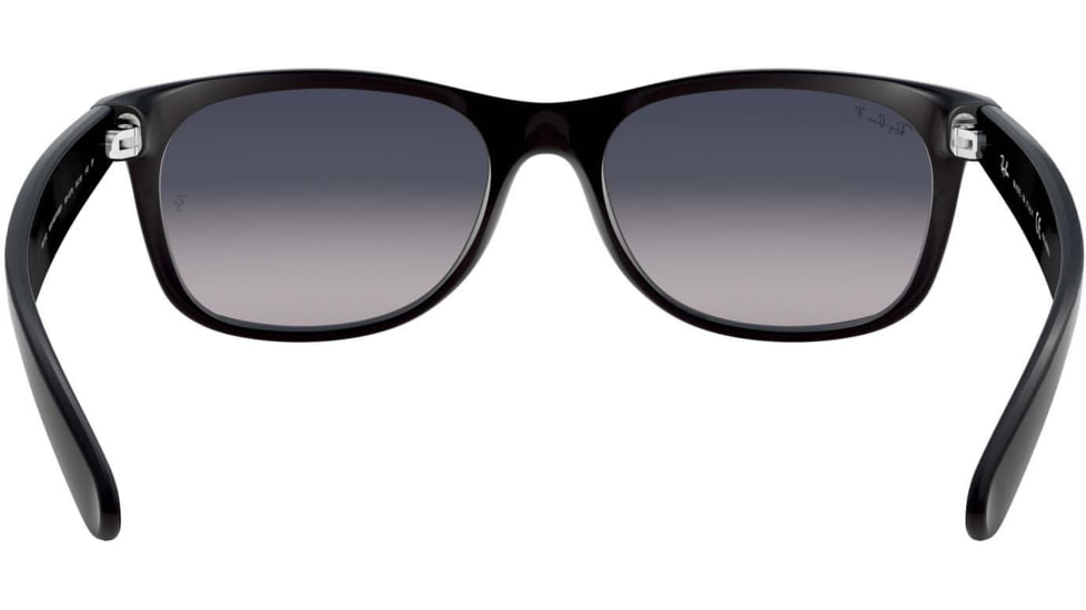 Ray-Ban RB2132 New Wayfarer Sunglasses, Matte Black Frame, Polarized Blue Gradient Gray Lenses, 601S78-5218
