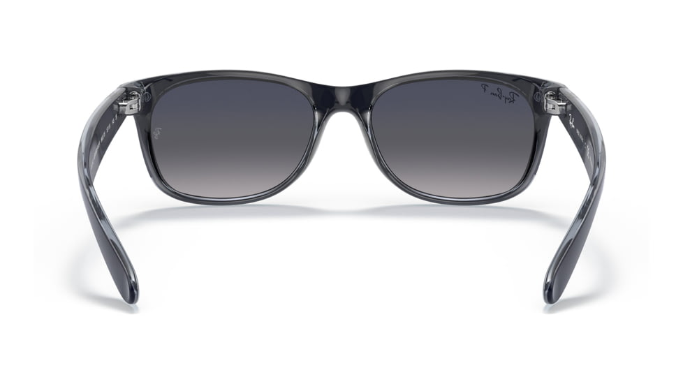 Ray-Ban RB2132 New Wayfarer Sunglasses, Matte Blue On Transparent Blue Frame, Blue Gradient Lens, Polarized, 55, RB2132-660778-55