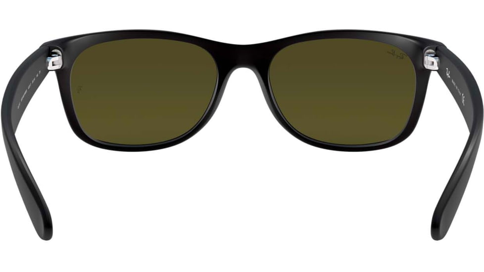 Ray-Ban RB2132 New Wayfarer Sunglasses, Rubber Black Frame, Grey Mirror Blue Lenses, 622/17-55