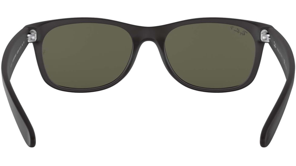 Ray-Ban RB2132 New Wayfarer Sunglasses, Rubber Black Frame, Polar Green Lenses, 622/58-55