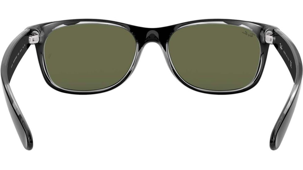 Ray-Ban RB2132 New Wayfarer Sunglasses, Top Black On Trasparent Frame, Green Lenses, 6052-55