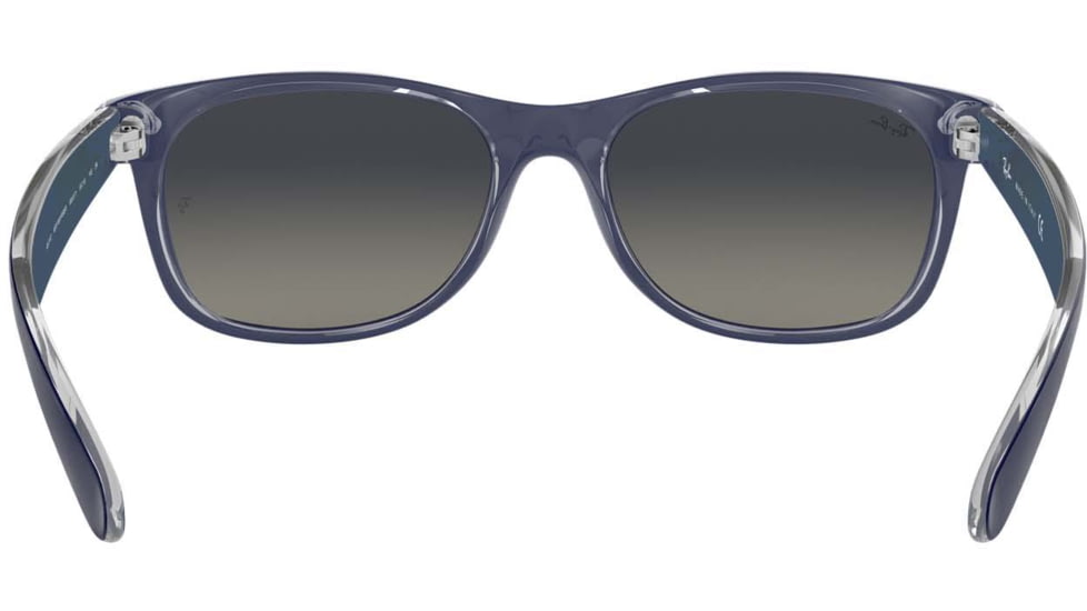 Ray-Ban RB2132 New Wayfarer Sunglasses, Top Matte Blue On Trasparent Frame, Grey Gradient Lenses, 605371-55