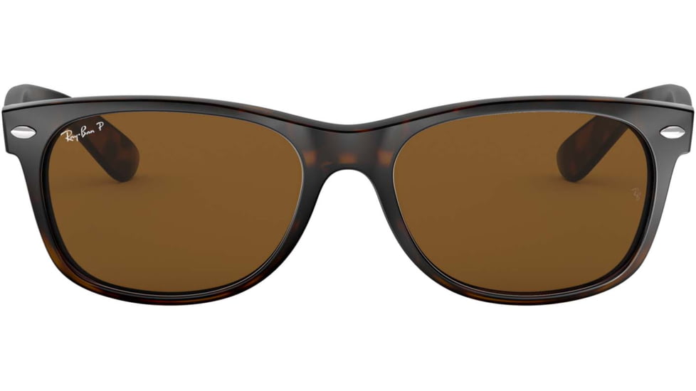 Ray-Ban RB2132 New Wayfarer Sunglasses, Tortoise Frame, Crystal Brown Polarized Lenses, 902/57-55