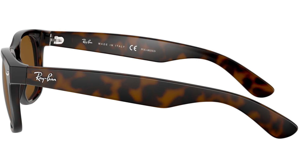 Ray-Ban RB2132 New Wayfarer Sunglasses, Tortoise Frame, Crystal Brown Polarized Lenses, 902/57-55