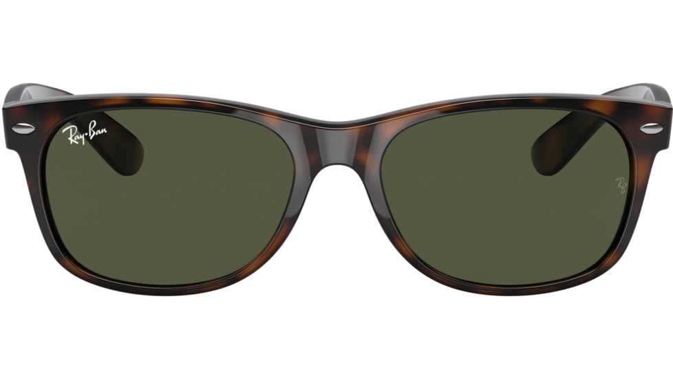 Ray-Ban RB2132 New Wayfarer Sunglasses, Tortoise Frame, Crystal Green Lenses, 902-58