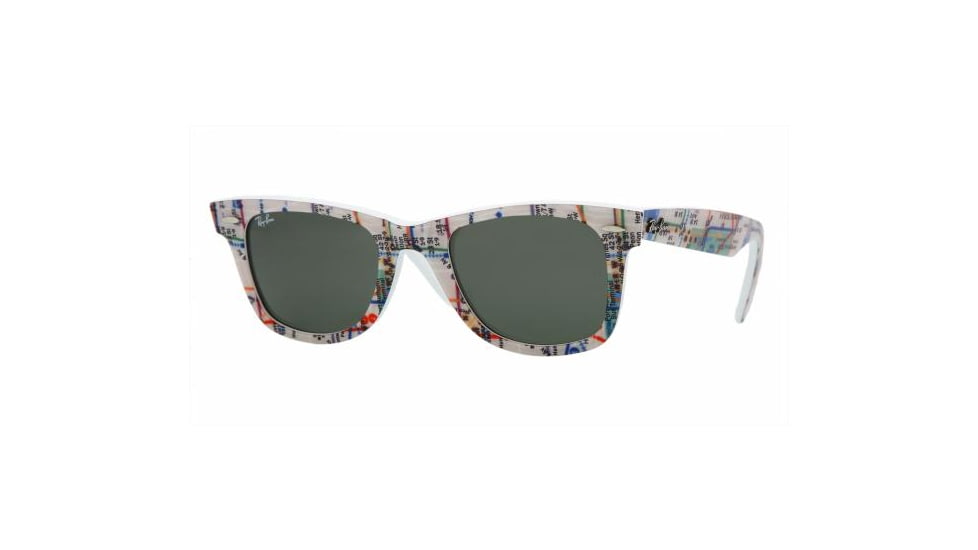 Ray-Ban RB2140 Original Wayfarer SV Prescription Sunglasses - Subway/White Frame, 50mm Lenses, 1033-5022