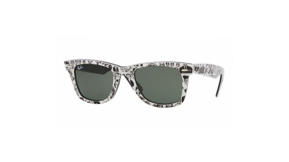 Ray-Ban RB2140 SV Prescription Sunglasses - Comics On Black Crystal Green Frame / 50 mm Prescription Lenses, 1047-5022