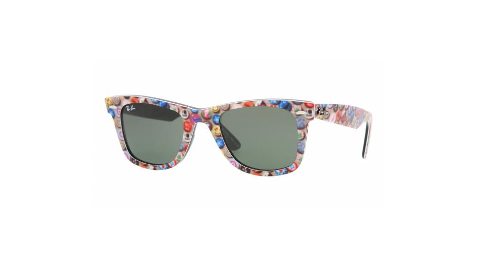 Ray-Ban RB2140 SV Prescription Sunglasses - Buttons Pins On Black Crystal Green Frame / 50 mm Prescription Lenses, 1049-5022