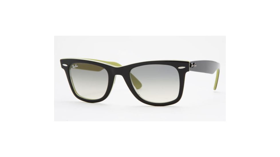 Ray-Ban Wayfarer Sunglasses, Top Black On Tr. Str. Green w/ Crystal Gray Gradient 999-32-5022