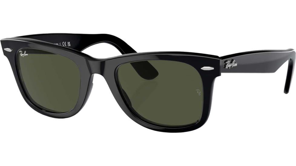 Ray-Ban RB2140 Original Wayfarer Sunglasses, Black Crystal Green Frame, 54mm Lens, 901-5418