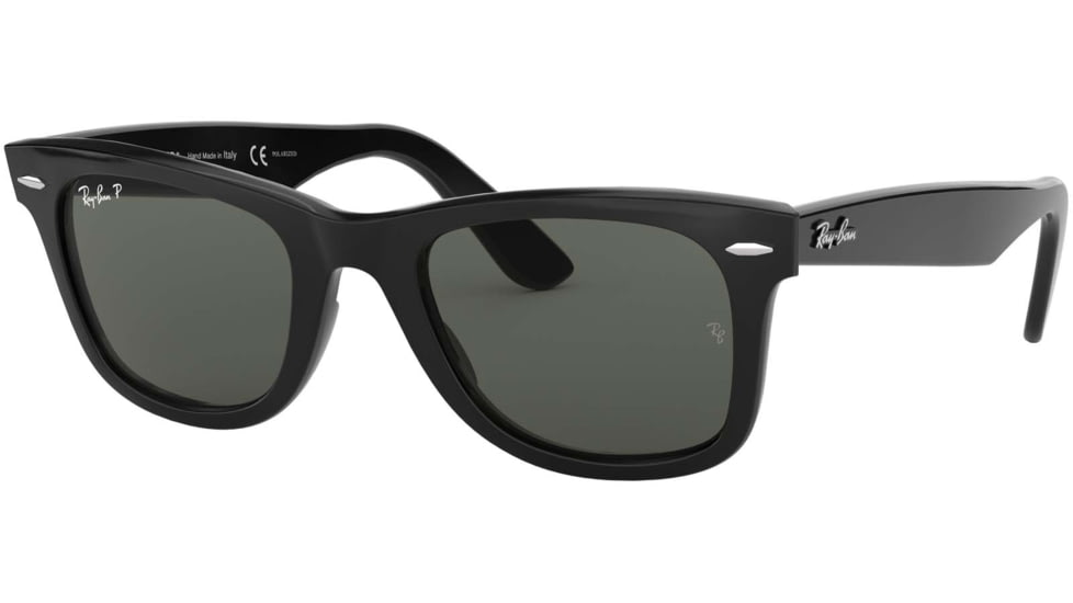 Ray-Ban RB2140 Original Wayfarer Sunglasses, Black Crystal Green Frame, Polarized 54mm Lens, 901-58-5418