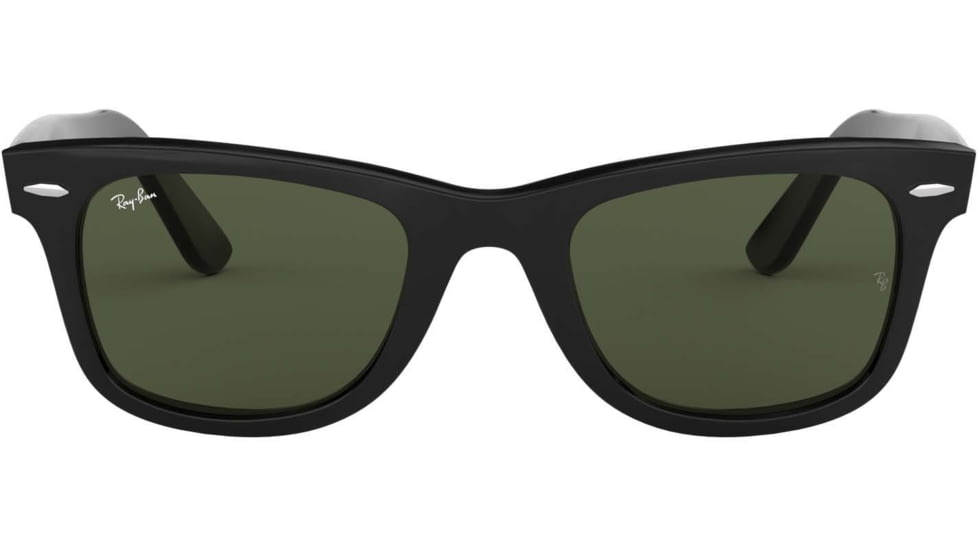 Ray-Ban RB2140 Original Wayfarer Sunglasses, Black Frame, Crystal Green Lens, 901-52