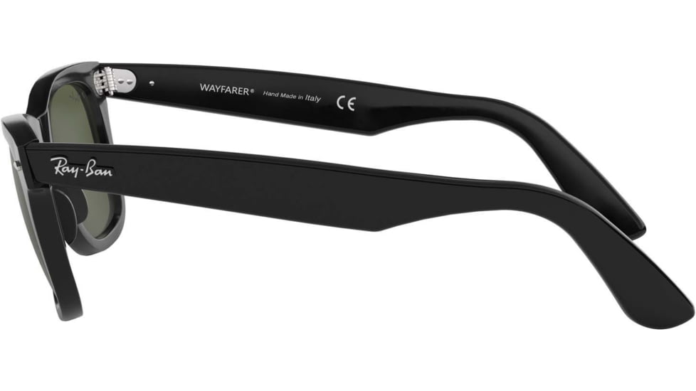 Ray-Ban RB2140 Original Wayfarer Sunglasses, Black Frame, Crystal Green Lens, 901-52