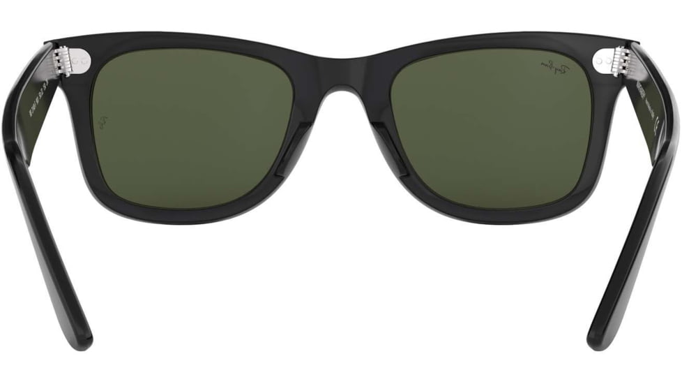 Ray-Ban RB2140 Original Wayfarer Sunglasses, Black Frame, Crystal Green Lens, 901-52