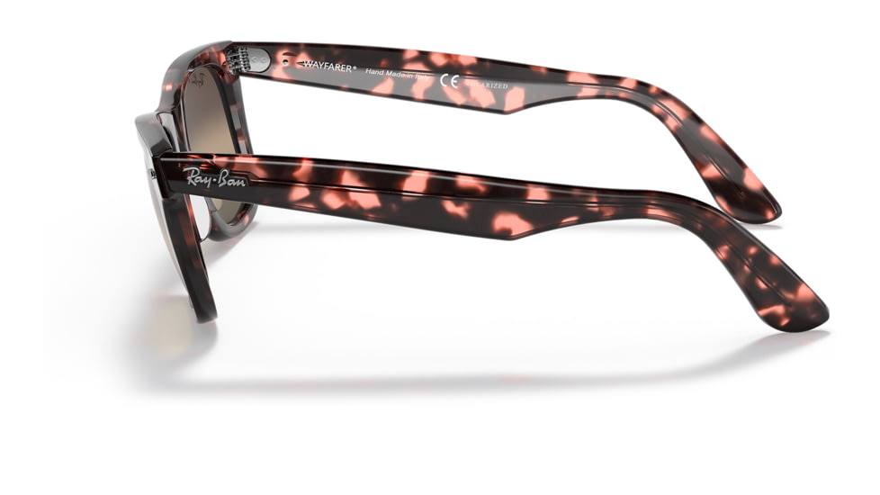 Ray-Ban RB2140 Original Wayfarer Sunglasses, Pink Havana Frame, Silver/Grey Chromance Lens, Polarized, Asian Fit, 52, RB2140F-1334G3-52