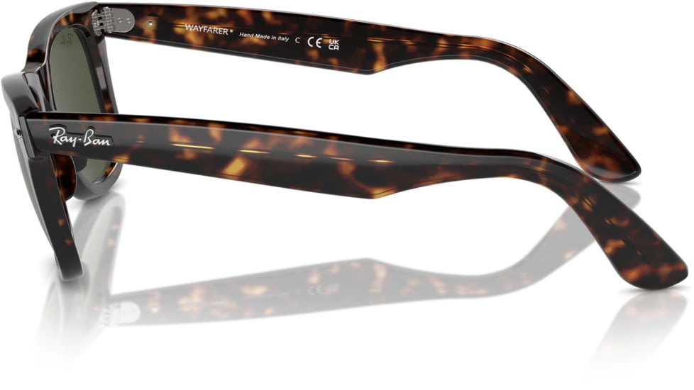 Ray-Ban RB2140 Original Wayfarer Sunglasses, Tortoise Frame, Crystal Green 50mm Lens, 902-5022