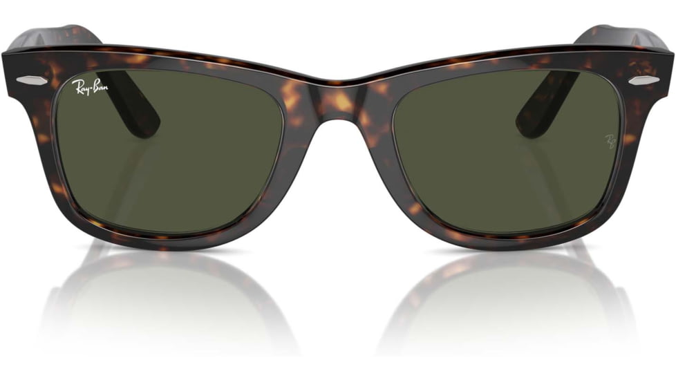 Ray-Ban RB2140 Original Wayfarer Sunglasses, Tortoise Frame, Crystal Green 50mm Lens, 902-5022