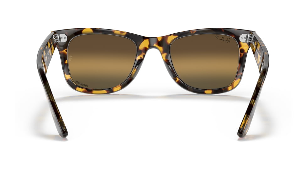 Ray-Ban RB2140 Original Wayfarer Sunglasses, Yellow Havana Frame, Silver/Brown Chromance Lens, Polarized, Asian Fit, 52, RB2140F-1332G5-52