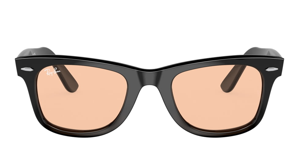 Ray-Ban RB2140 Wayfarer Sunglasses, Black Frame, Pink Lens, Asian Fit, 52, RB2140F-601-4B-52