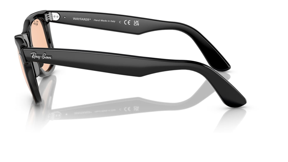 Ray-Ban RB2140 Wayfarer Sunglasses, Black Frame, Pink Lens, Asian Fit, 52, RB2140F-601-4B-52