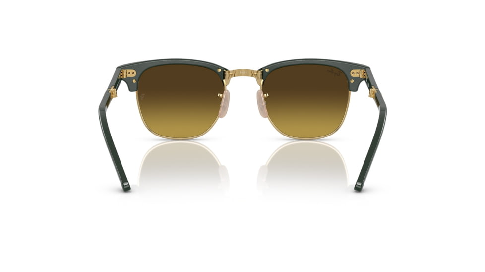 Ray-Ban RB2176 Clubmaster Folding Sunglasses, Green On Arista Frame, Gradient Brown Lens, 51, RB2176-136885-51