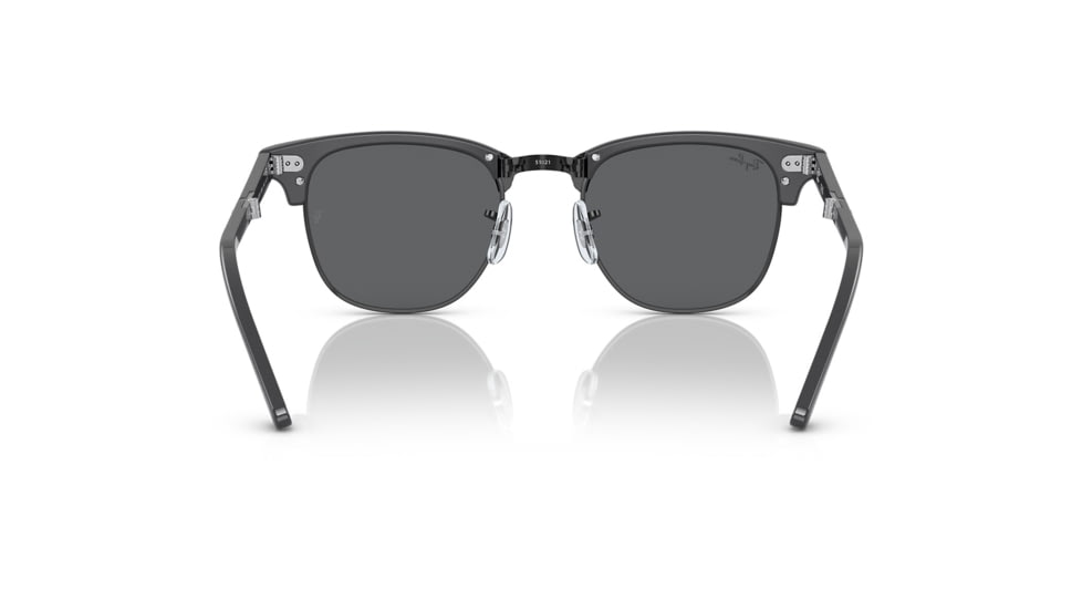 Ray-Ban RB2176 Clubmaster Folding Sunglasses, Grey On Black Frame, Dark Grey Lens, 51, RB2176-1367B1-51
