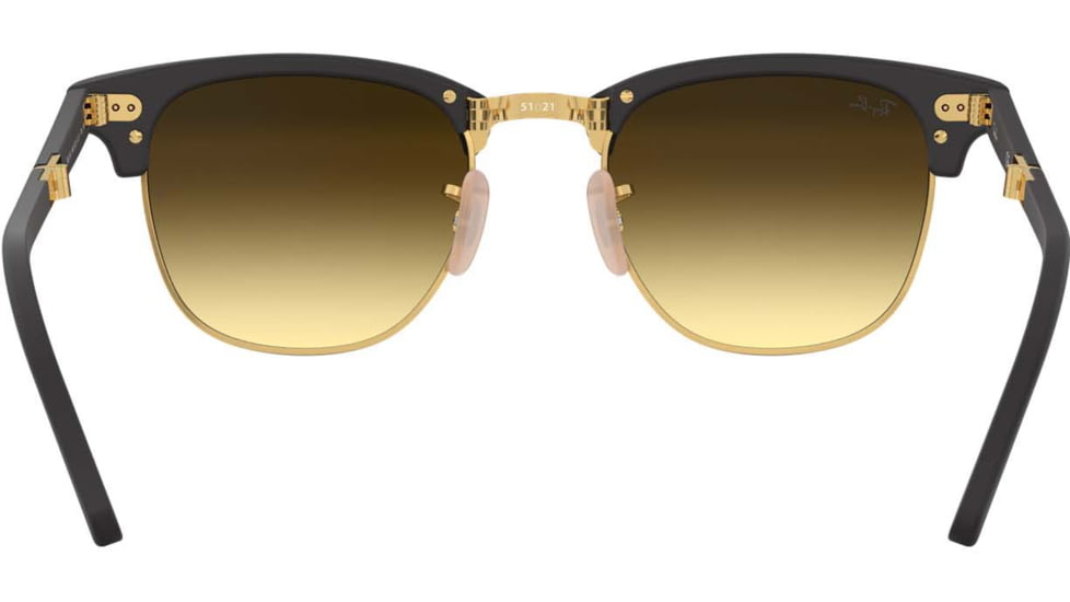 Ray-Ban RB2176 Clubmaster Folding Sunglasses, Matte Black Frame, Blu Flash Gradient Lenses, 901S7Q-51