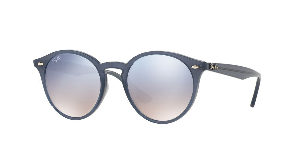 Ray-Ban RB2180F Progressive Prescription Sunglasses RB2180F-62327B-49 - Lens Diameter 49 mm, Frame Color Opal Dark Azure