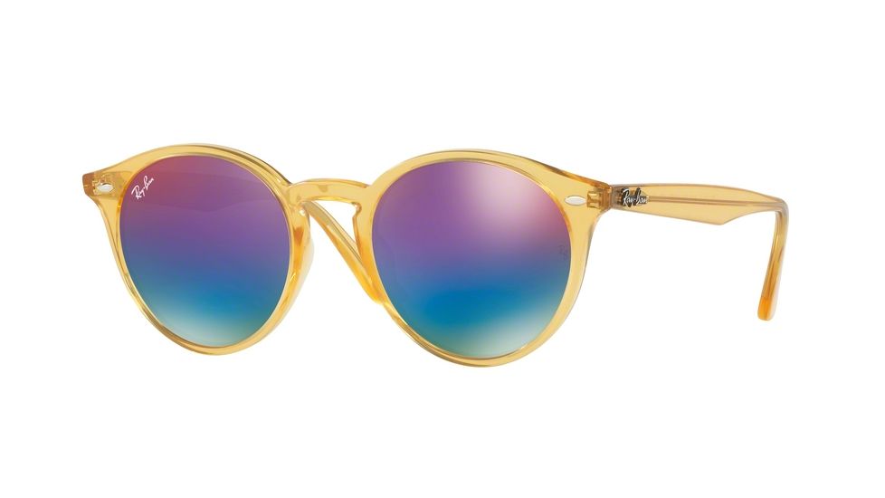 Ray-Ban RB2180F Progressive Prescription Sunglasses RB2180F-6277B1-49 - Lens Diameter 49 mm, Frame Color Shiny Yellow