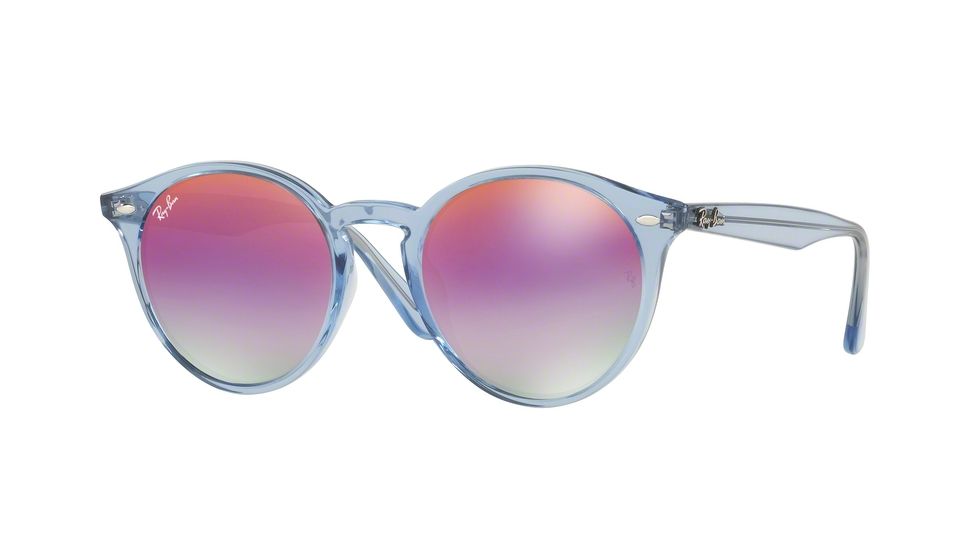 Ray-Ban RB2180F Progressive Prescription Sunglasses RB2180F-6278A9-49 - Lens Diameter 49 mm, Frame Color Shiny Light Blue