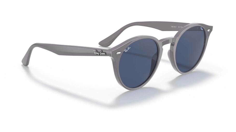 Ray-Ban RB2180F Sunglasses - Womens, Dark Blue Lenses, Grey, 49, RB2180F-657780-49
