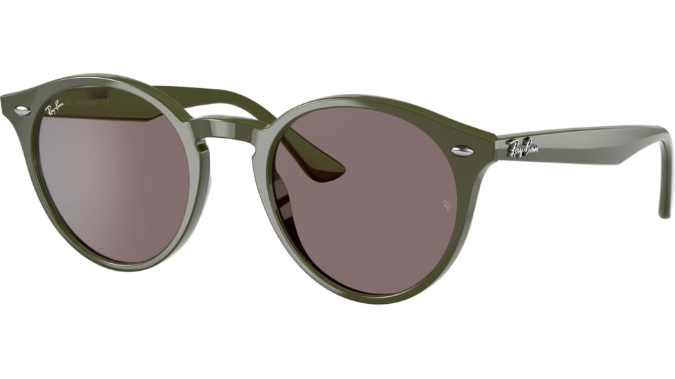 Ray-Ban RB2180F Sunglasses - Womens, Violet Lenses, Military Green, 49, RB2180F-65757N-49