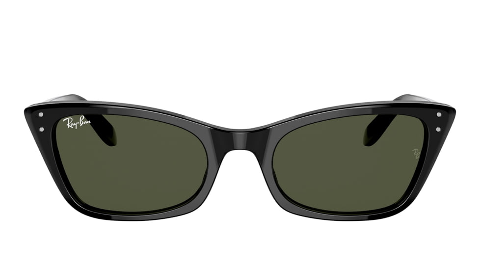 Ray-Ban RB2299 Lady Burbank Sunglasses - Womens, Black Frame, Green Lens, 55, RB2299-901-31-55