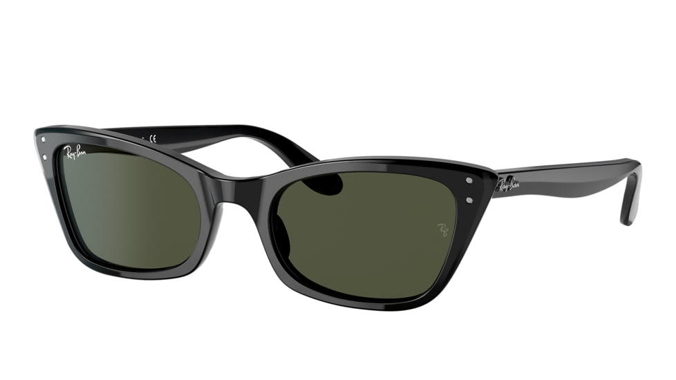Ray-Ban RB2299 Lady Burbank Sunglasses - Womens, Black Frame, Green Lens, 55, RB2299-901-31-55