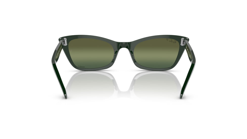 Ray-Ban RB2299 Lady Burbank Sunglasses - Womens, Green Frame, Dark Green Grad Mirror Polarized Lens, 52, RB2299-6659G4-52