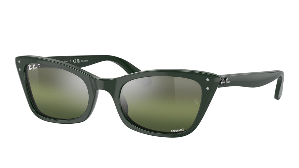 Ray-Ban RB2299 Lady Burbank Sunglasses - Womens, Green Frame, Dark Green Grad Mirror Polarized Lens, 52, RB2299-6659G4-52