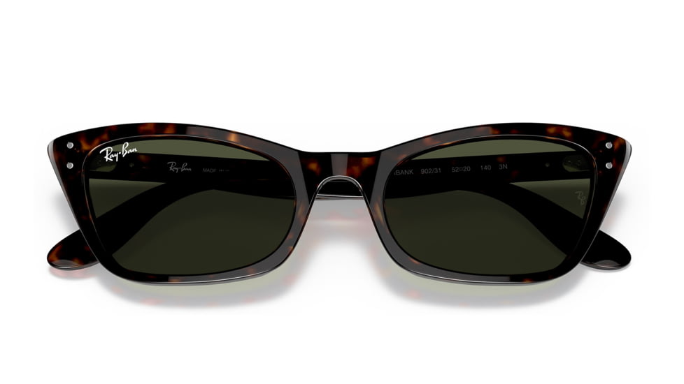 Ray-Ban RB2299 Lady Burbank Sunglasses - Womens, Havana Frame, Green Lens, 55, RB2299-902-31-55