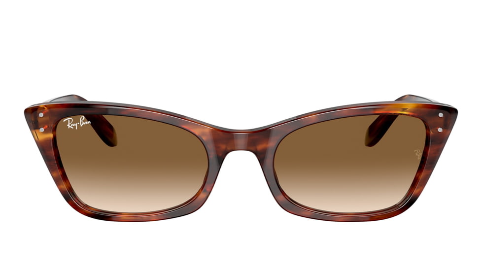 Ray-Ban RB2299 Lady Burbank Sunglasses - Womens, Striped Havana Frame, Clear Gradient Brown Lens, 55, RB2299-954-51-55