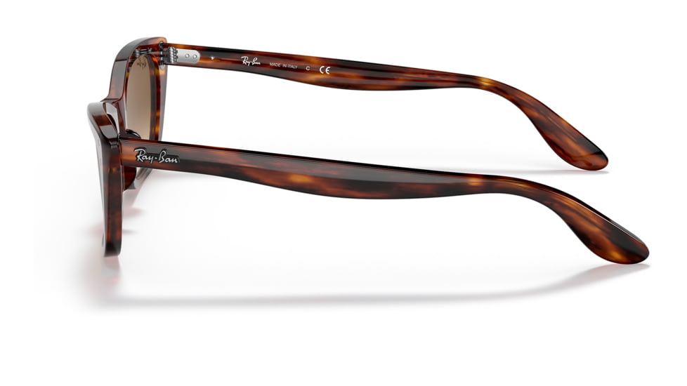 Ray-Ban RB2299 Lady Burbank Sunglasses - Womens, Striped Havana Frame, Clear Gradient Brown Lens, 55, RB2299-954-51-55