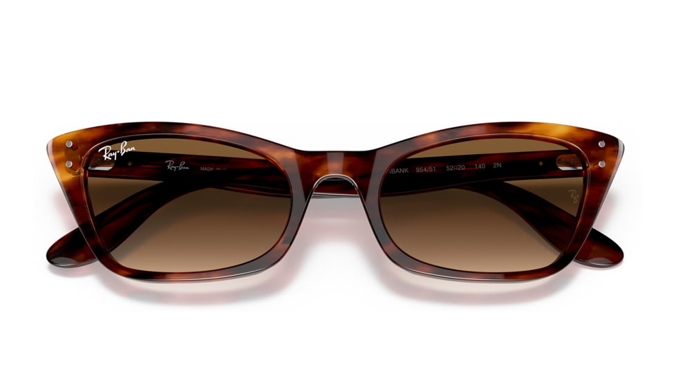 Ray-Ban RB2299 Lady Burbank Sunglasses - Womens, Striped Havana Frame, Clear Gradient Brown Lens, 55, RB2299-954-51-55