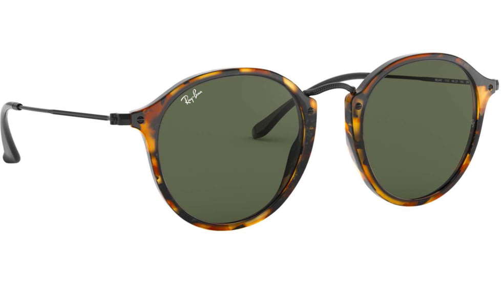 Ray-Ban RB2447 Sunglasses 1157-49 - Spotted Black Havana Frame, Green Lenses