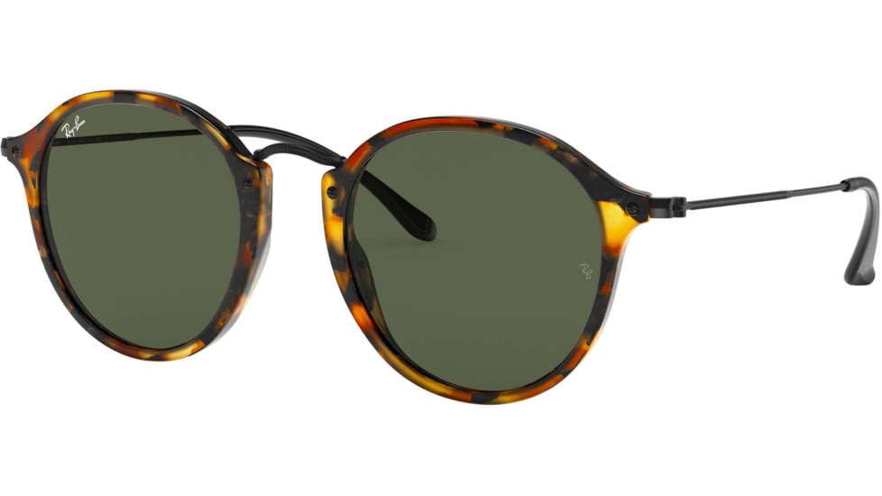 Ray-Ban RB2447 Sunglasses 1157-49 - Spotted Black Havana Frame, Green Lenses